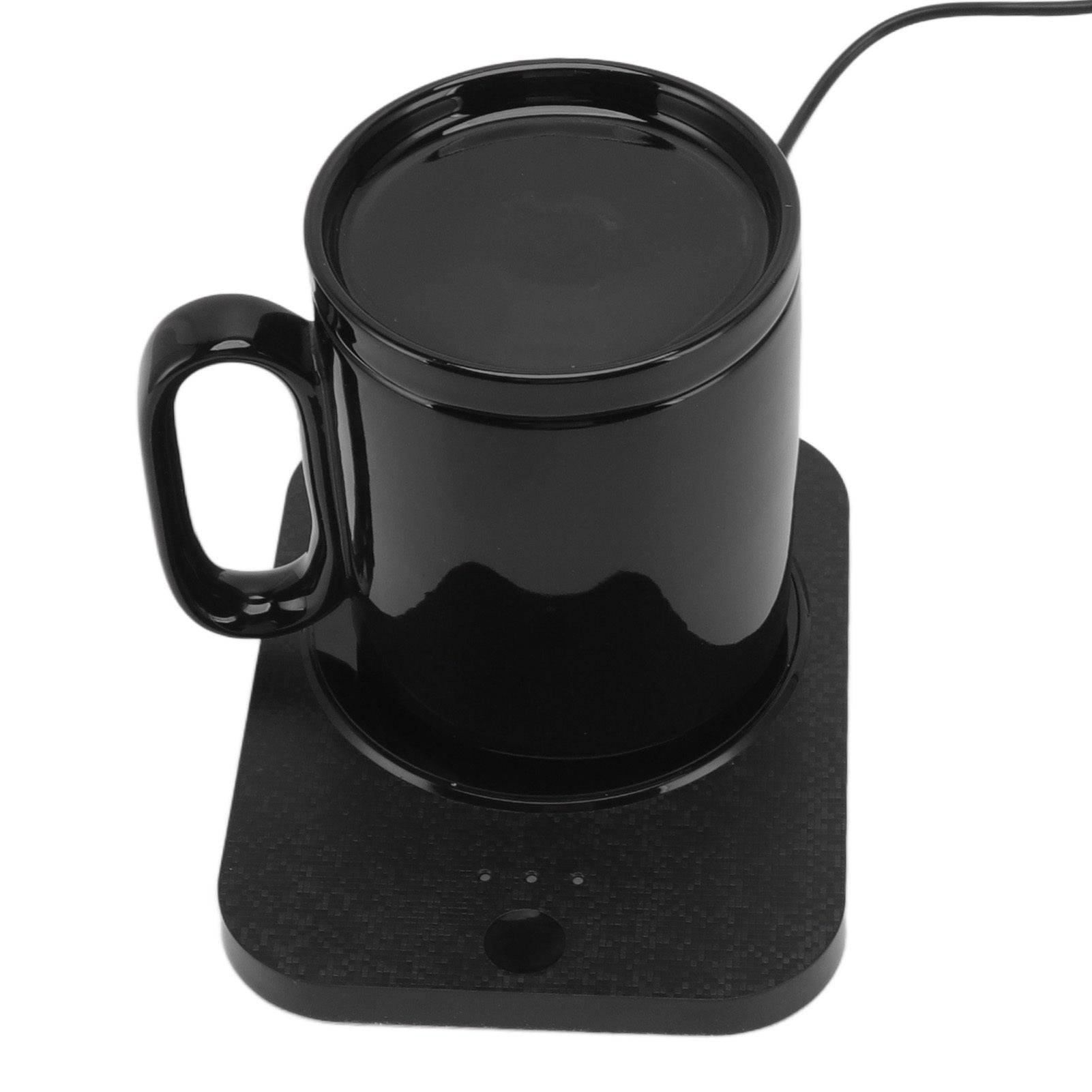 Smart Mug Warmer 3 Gears Control USB Powered Heating Coaster Milk Cup Insulation Warmer Black-4