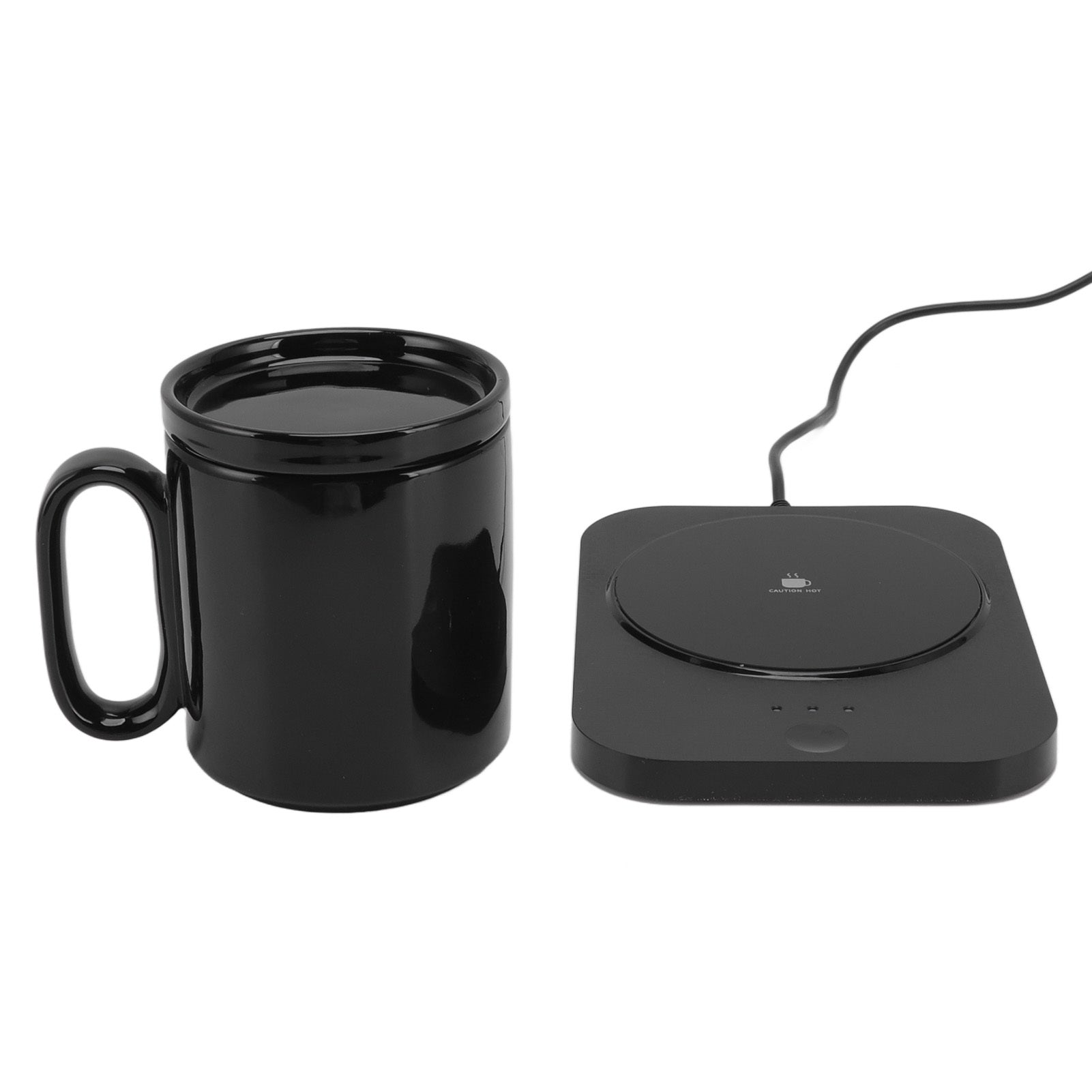 Smart Mug Warmer 3 Gears Control USB Powered Heating Coaster Milk Cup Insulation Warmer Black-1