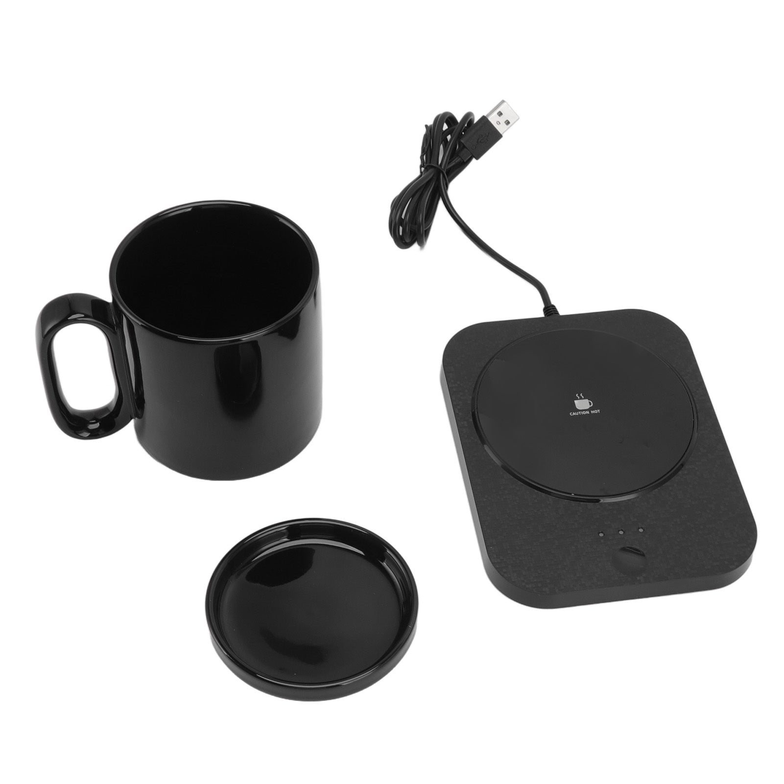 Smart Mug Warmer 3 Gears Control USB Powered Heating Coaster Milk Cup Insulation Warmer Black-5